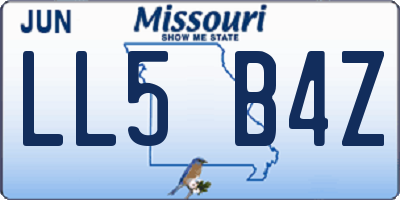 MO license plate LL5B4Z