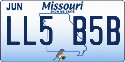 MO license plate LL5B5B