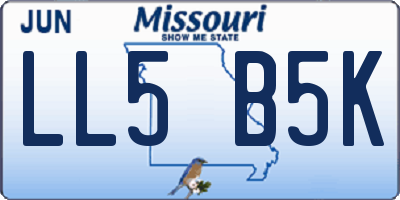 MO license plate LL5B5K