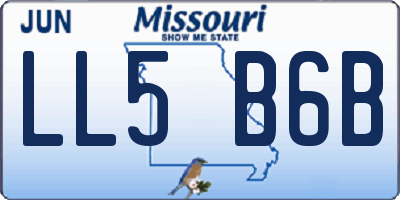 MO license plate LL5B6B