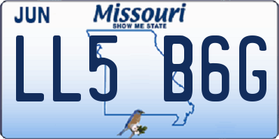 MO license plate LL5B6G