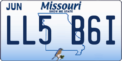 MO license plate LL5B6I