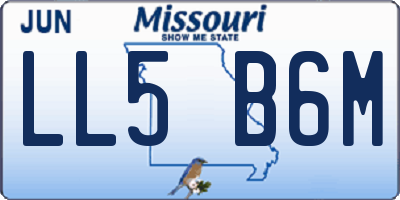 MO license plate LL5B6M