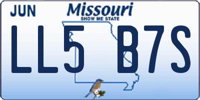 MO license plate LL5B7S