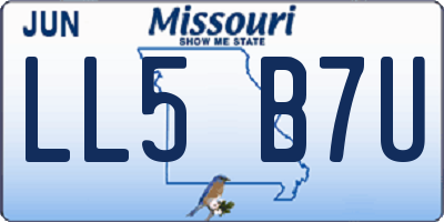 MO license plate LL5B7U