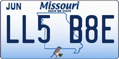 MO license plate LL5B8E