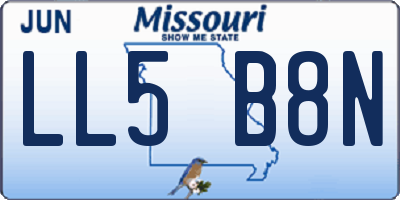 MO license plate LL5B8N