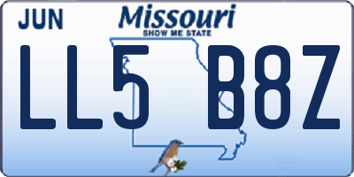 MO license plate LL5B8Z