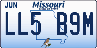 MO license plate LL5B9M