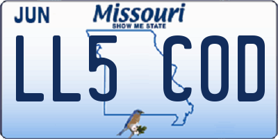 MO license plate LL5C0D