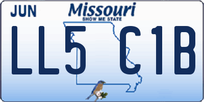 MO license plate LL5C1B