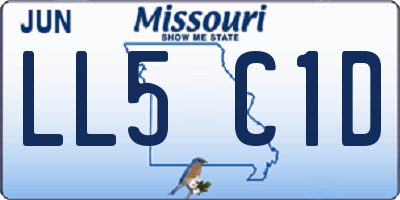 MO license plate LL5C1D