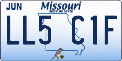 MO license plate LL5C1F