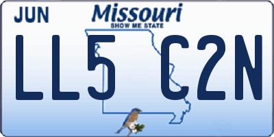 MO license plate LL5C2N