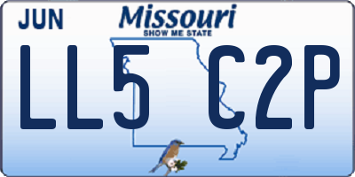MO license plate LL5C2P
