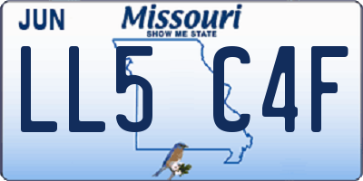 MO license plate LL5C4F