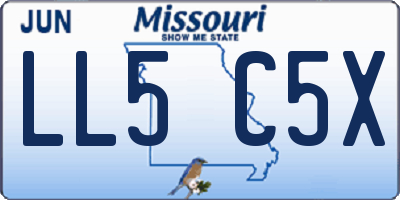 MO license plate LL5C5X