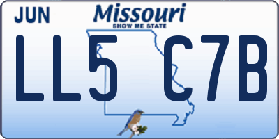MO license plate LL5C7B