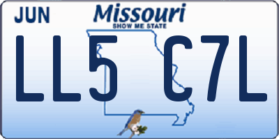 MO license plate LL5C7L