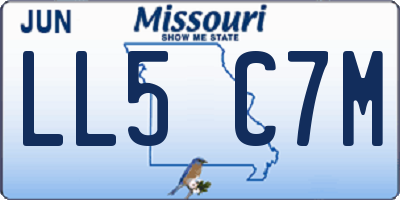 MO license plate LL5C7M