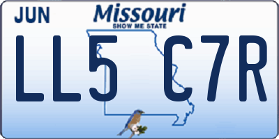 MO license plate LL5C7R