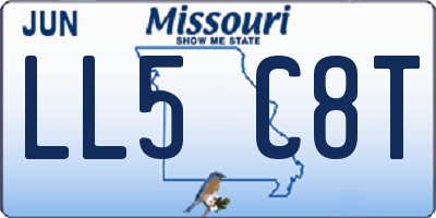 MO license plate LL5C8T