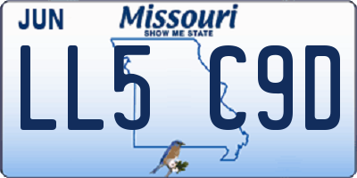 MO license plate LL5C9D