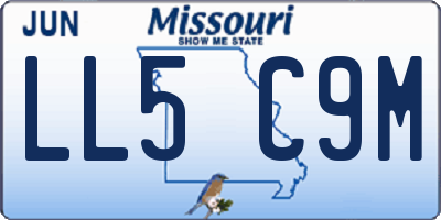 MO license plate LL5C9M