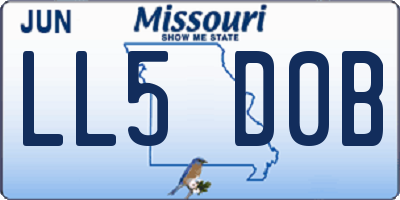 MO license plate LL5D0B