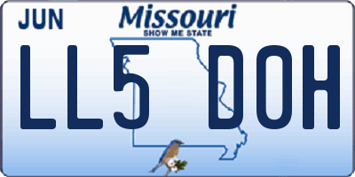 MO license plate LL5D0H