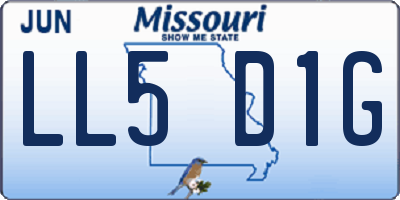 MO license plate LL5D1G