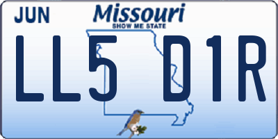 MO license plate LL5D1R
