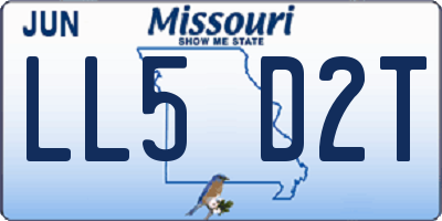 MO license plate LL5D2T