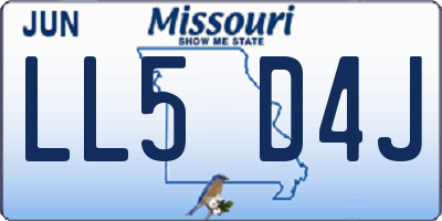 MO license plate LL5D4J
