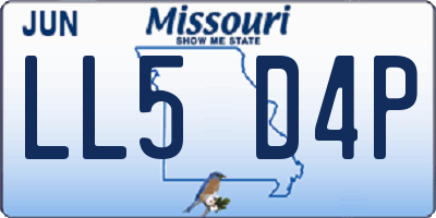 MO license plate LL5D4P