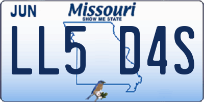 MO license plate LL5D4S