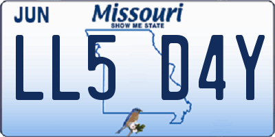 MO license plate LL5D4Y