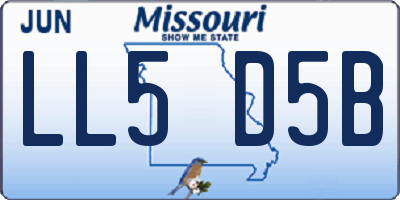 MO license plate LL5D5B