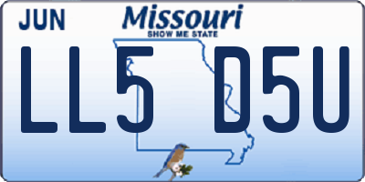MO license plate LL5D5U