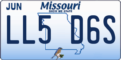 MO license plate LL5D6S