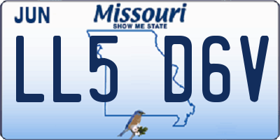 MO license plate LL5D6V