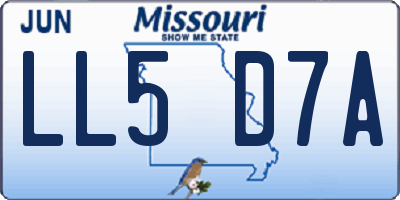 MO license plate LL5D7A