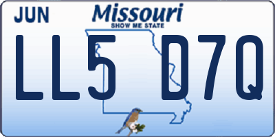 MO license plate LL5D7Q