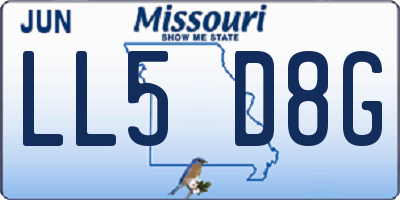 MO license plate LL5D8G
