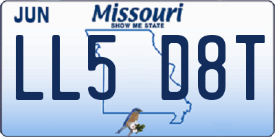 MO license plate LL5D8T