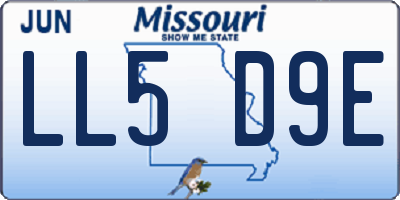 MO license plate LL5D9E