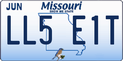 MO license plate LL5E1T