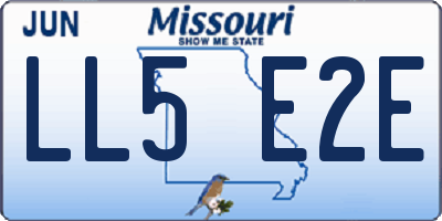 MO license plate LL5E2E