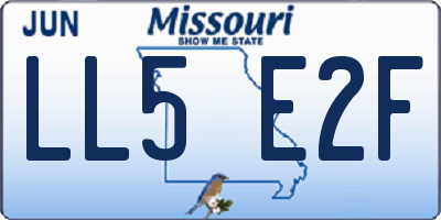 MO license plate LL5E2F