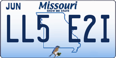 MO license plate LL5E2I
